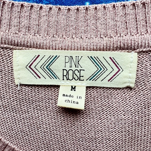 NWOT PINK ROSE Cute Long Sleeved Arm Cutout Sweater Dress - Picture 3 of 3